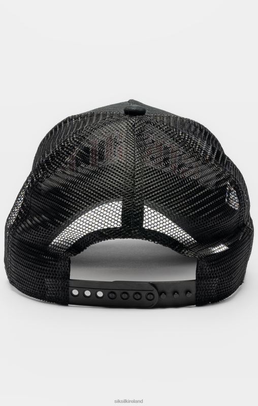 SikSilk Unisex Black Mesh Shadow Logo Trucker Cap XTFJ225 Accessory