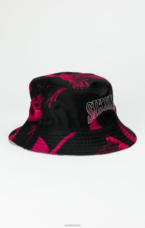 SikSilk Unisex Black Reversable Printed Bucket Hat XTFJ232 Accessory