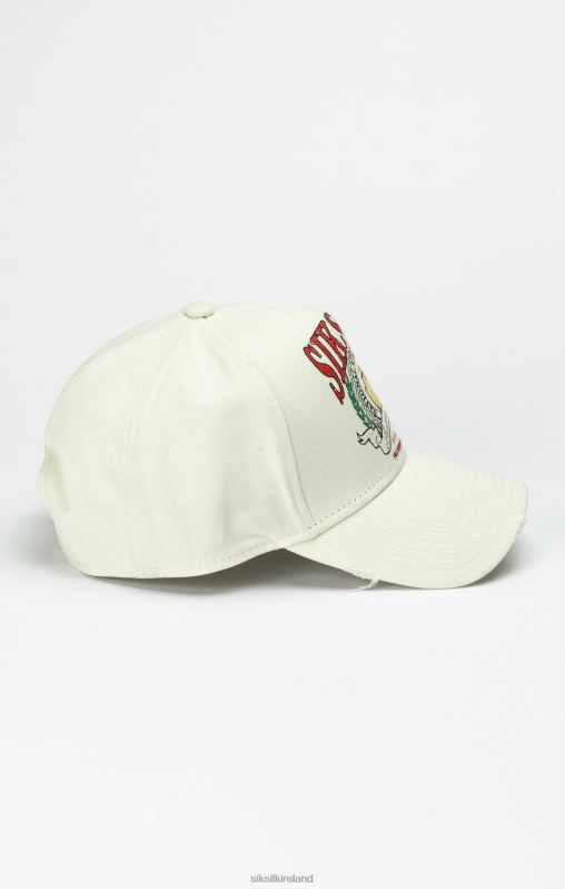 SikSilk Unisex Ecru Varsity Trucker Cap XTFJ228 Accessory