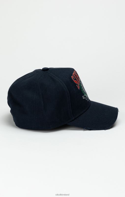SikSilk Unisex Navy Varsity Trucker Cap XTFJ236 Accessory