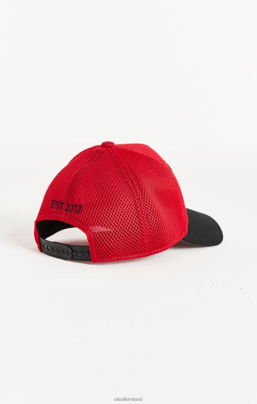 SikSilk Unisex Red Full Mesh 89 Trucker Cap XTFJ241 Accessory