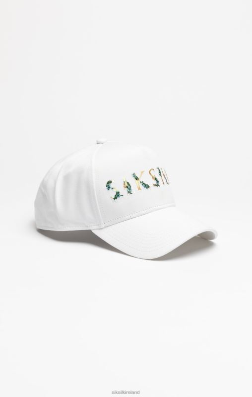 SikSilk Unisex White Floral Embroidery Trucker Cap XTFJ234 Accessory