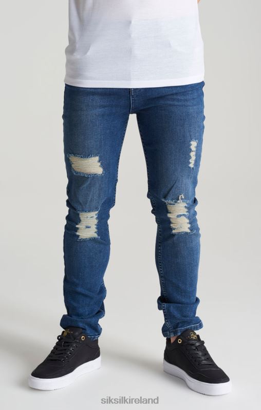 SikSilk Boys Midstone Distressed Slim Denim Jean XTFJ309 Apparel