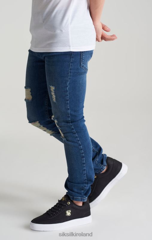 SikSilk Boys Midstone Distressed Slim Denim Jean XTFJ309 Apparel