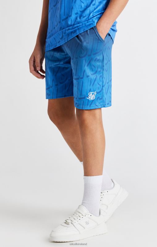 SikSilk Boys Blue Branded Fade Regular Fit Short XTFJ314 Apparel