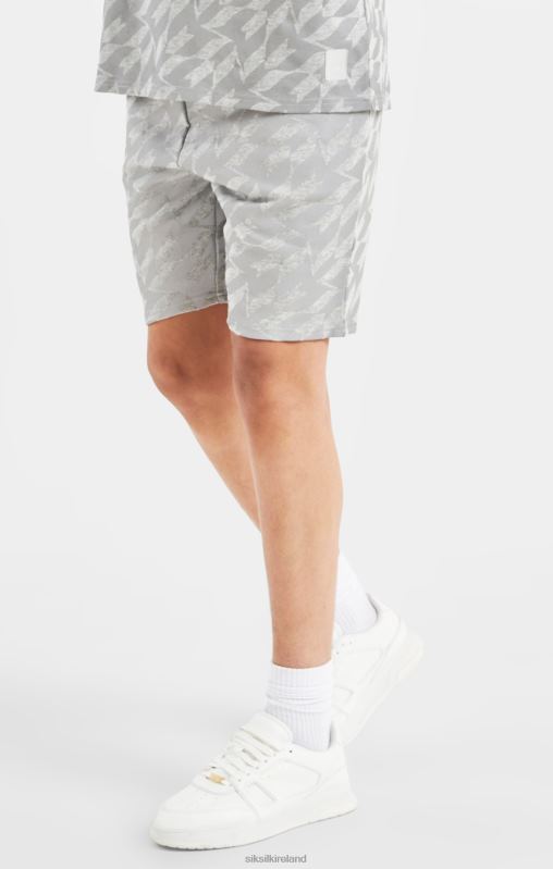 SikSilk x Boys Messi Silver Print Short - Grey Marl XTFJ311 Apparel