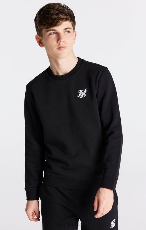 SikSilk Boys Black Essentials Sweatshirt XTFJ291 Apparel