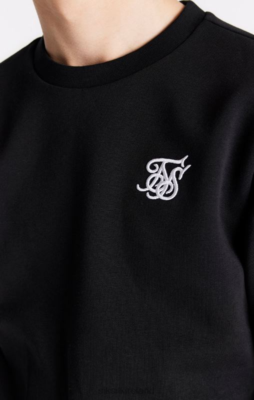 SikSilk Boys Black Essentials Sweatshirt XTFJ291 Apparel
