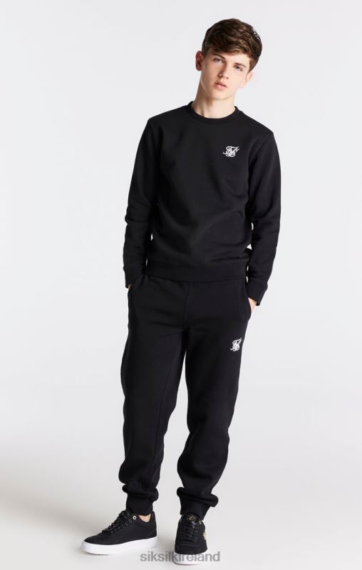 SikSilk Boys Black Essentials Sweatshirt XTFJ291 Apparel