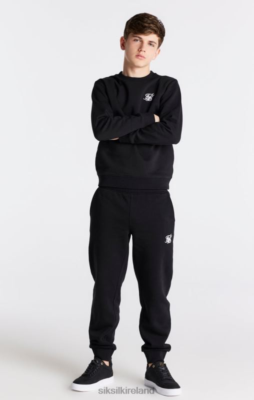 SikSilk Boys Black Essentials Sweatshirt XTFJ291 Apparel