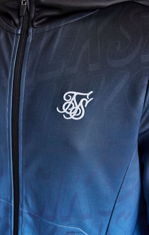 SikSilk Boys Blue Fade Zip Thru Hoodie XTFJ293 Apparel