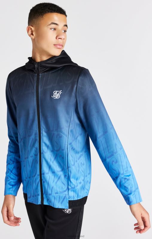 SikSilk Boys Blue Fade Zip Thru Hoodie XTFJ293 Apparel