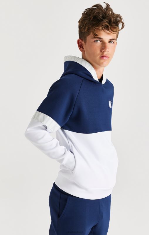 SikSilk Boys Dynamic Overhead Hoodie - Navy & White XTFJ292 Apparel