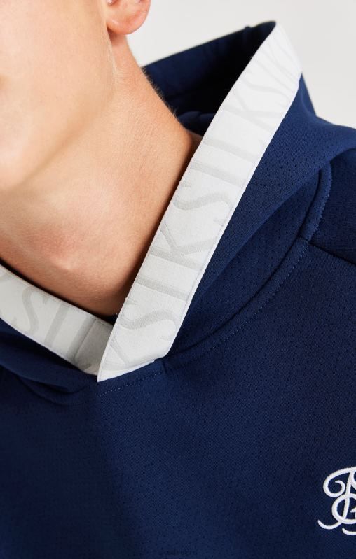 SikSilk Boys Dynamic Overhead Hoodie - Navy & White XTFJ292 Apparel