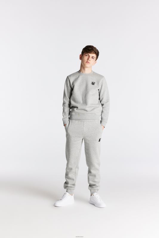 SikSilk Boys Grey Marl Essentials Sweatshirt XTFJ289 Apparel