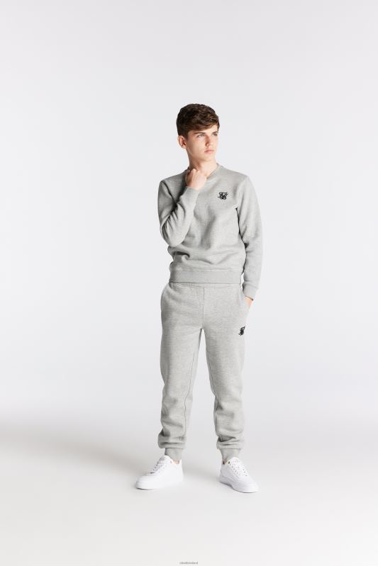 SikSilk Boys Grey Marl Essentials Sweatshirt XTFJ289 Apparel