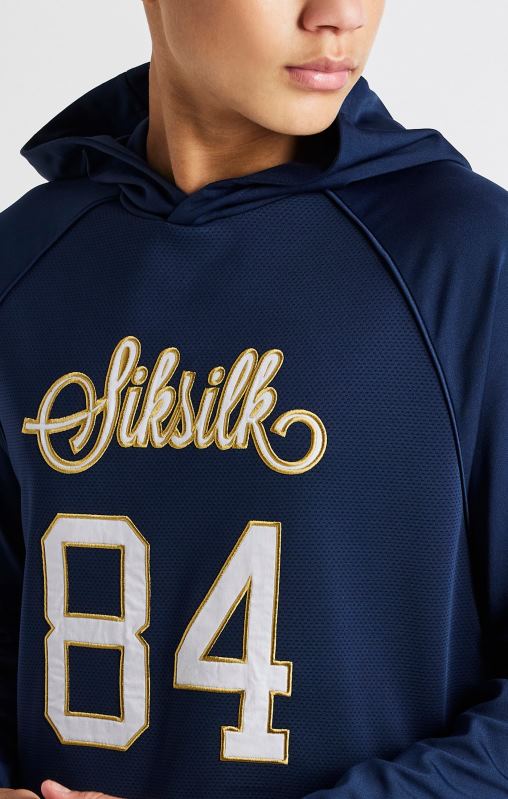 SikSilk Boys Navy Retro Hoodie XTFJ294 Apparel