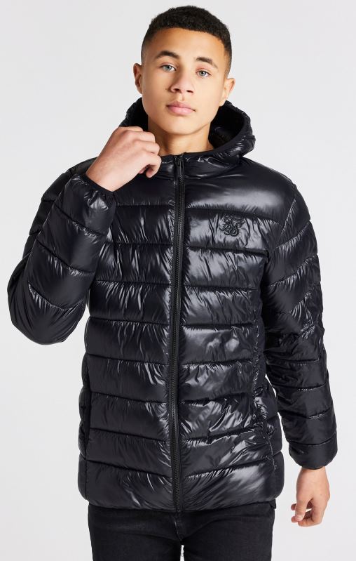 SikSilk Boys Black Lightweight Bubble Jacket XTFJ299 Apparel