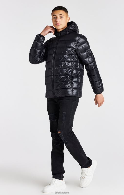 SikSilk Boys Black Lightweight Bubble Jacket XTFJ299 Apparel