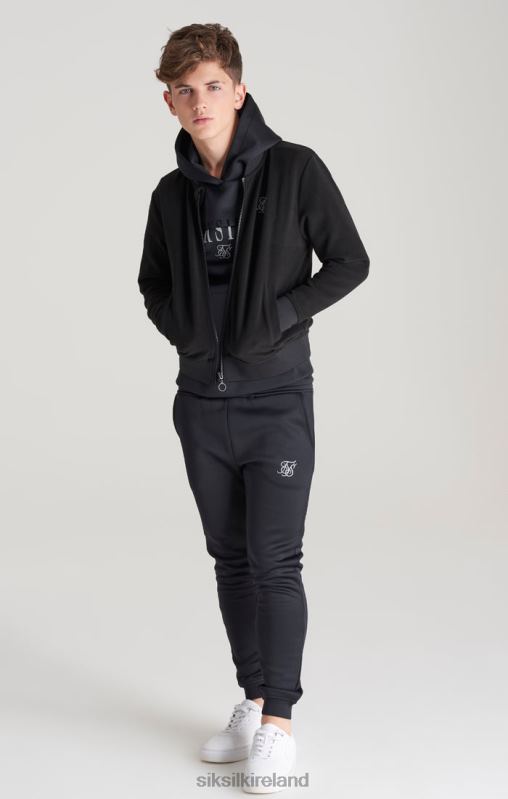 SikSilk Boys Black Metallic Logo Bomber XTFJ301 Apparel