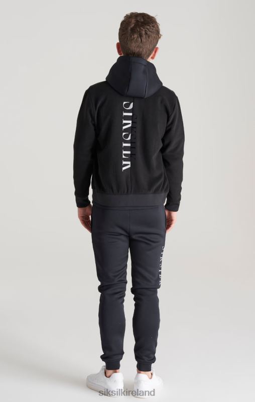 SikSilk Boys Black Metallic Logo Bomber XTFJ301 Apparel