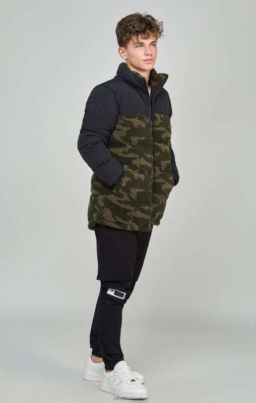 SikSilk Boys Camo Borg Puffer Jacket XTFJ297 Apparel