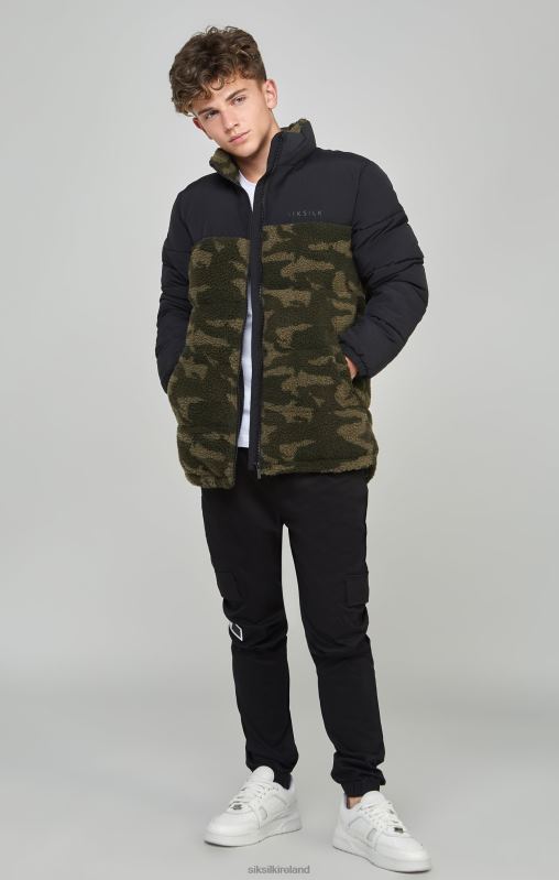 SikSilk Boys Camo Borg Puffer Jacket XTFJ297 Apparel