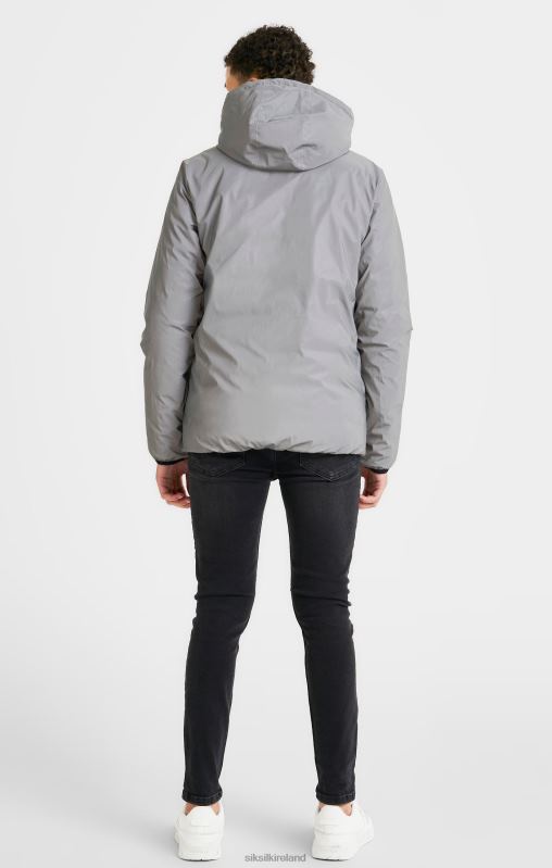 SikSilk Boys Grey Reversible Bubble Jacket XTFJ298 Apparel
