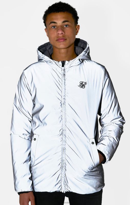 SikSilk Boys Grey Reversible Bubble Jacket XTFJ298 Apparel