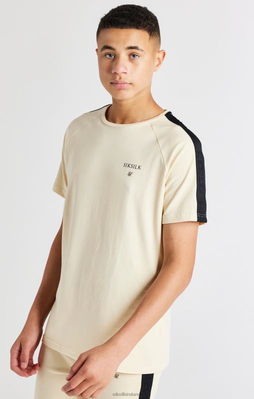 SikSilk Boys Beige Taped Raglan T-Shirt XTFJ282 Apparel