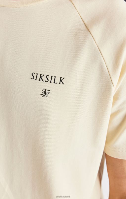 SikSilk Boys Beige Taped Raglan T-Shirt XTFJ282 Apparel