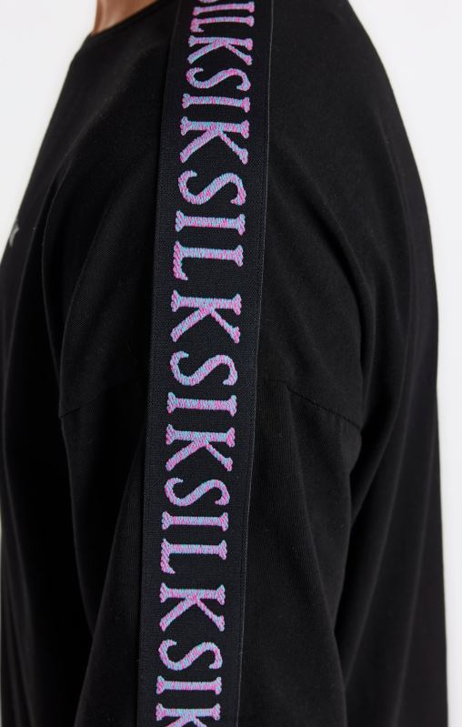 SikSilk Boys Black Taped T-Shirt XTFJ285 Apparel