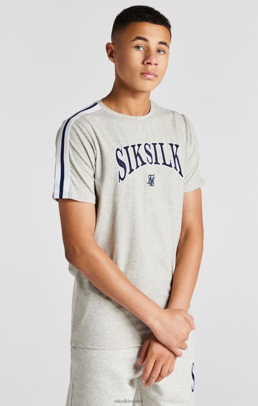 SikSilk Boys Grey Marl Varsity T-Shirt XTFJ283 Apparel