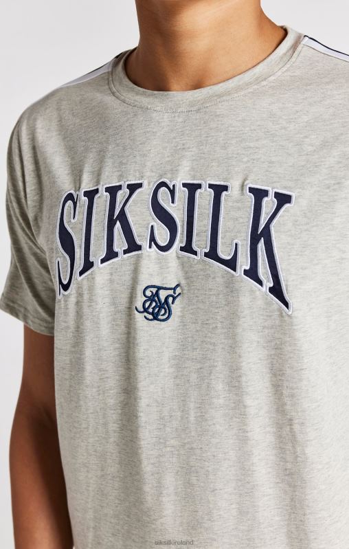 SikSilk Boys Grey Marl Varsity T-Shirt XTFJ283 Apparel