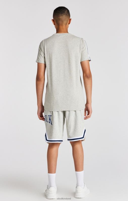 SikSilk Boys Grey Marl Varsity T-Shirt XTFJ283 Apparel