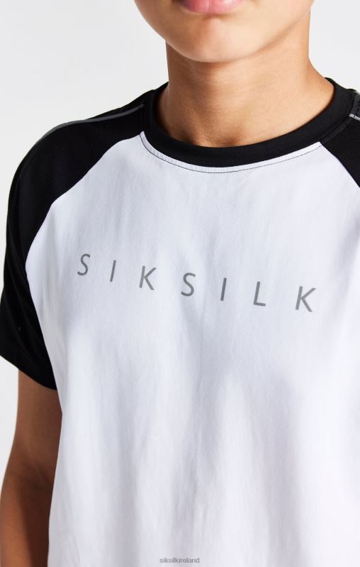 SikSilk Boys White Raglan T-Shirt XTFJ284 Apparel
