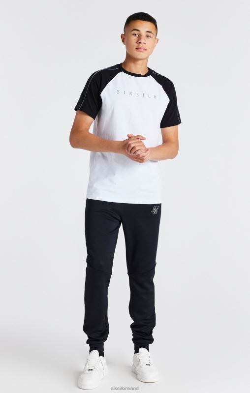 SikSilk Boys White Raglan T-Shirt XTFJ284 Apparel