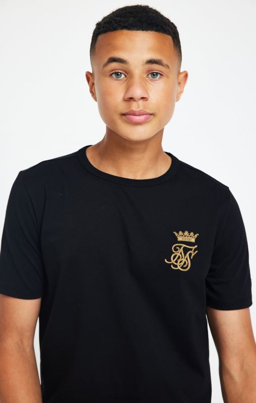SikSilk x Boys Messi Black Logo T-Shirt XTFJ279 Apparel