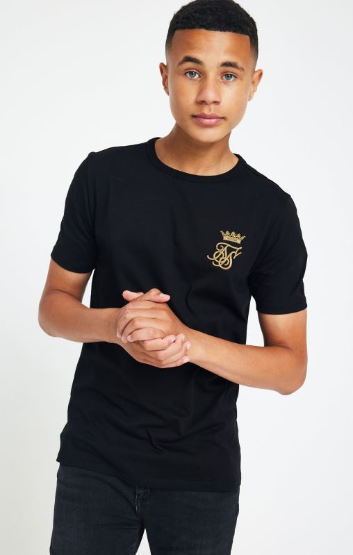 SikSilk x Boys Messi Black Logo T-Shirt XTFJ279 Apparel