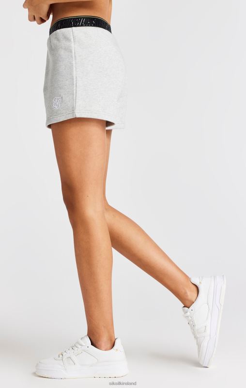 SikSilk Girls Grey Marl Taped Runner Short XTFJ360 Apparel