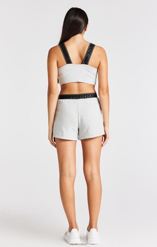 SikSilk Girls Grey Marl Taped Runner Short XTFJ360 Apparel