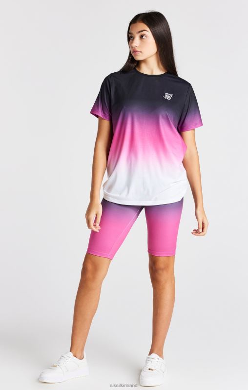 SikSilk Girls Pink Fade Cycle Short XTFJ357 Apparel