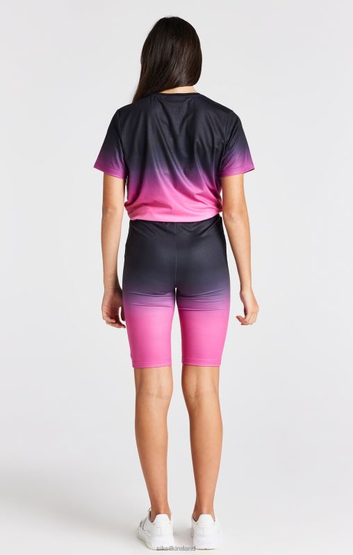 SikSilk Girls Pink Fade Cycle Short XTFJ357 Apparel