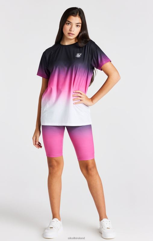 SikSilk Girls Pink Fade Cycle Short XTFJ357 Apparel