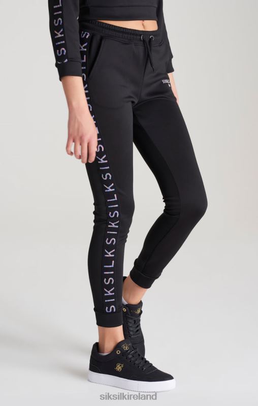 SikSilk Girls Black Taped Track Pant XTFJ349 Apparel