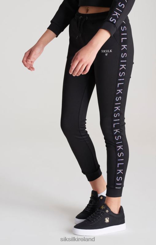 SikSilk Girls Black Taped Track Pant XTFJ349 Apparel