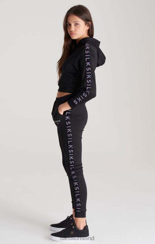 SikSilk Girls Black Taped Track Pant XTFJ349 Apparel