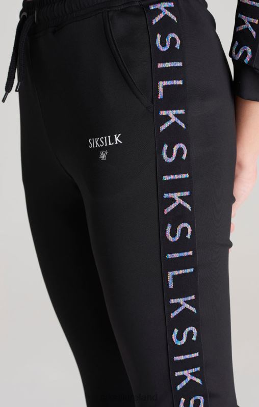 SikSilk Girls Black Taped Track Pant XTFJ349 Apparel