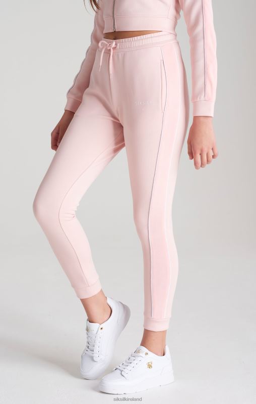 SikSilk Girls Pink Velour Taped Track Pant XTFJ350 Apparel