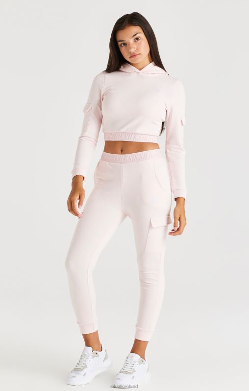 SikSilk Girls Taped Cargo Pants - Pink XTFJ351 Apparel